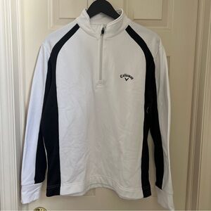 Callaway White and Black Performance Quarter-Zip Pullover